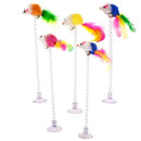 Brinquedo Interativo para Gatos com Mola e Rato de Pelúcia – Anti-Estresse e Diversão Garantida