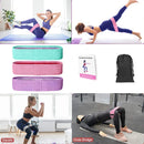 Kit com 3 Faixas Elásticas de Resistência para Treino de Glúteos e Pernas