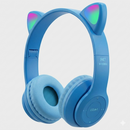 Headphone Bluetooth Orelha de Gato com LED RGB – Sem Fio, Estilo Gatinho, Modelo P47M