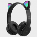 Headphone Bluetooth Orelha de Gato com LED RGB – Sem Fio, Estilo Gatinho, Modelo P47M