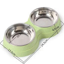 Comedouro Duplo Premium em Aço Inoxidável para Cães e Gatos