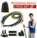 Kit 11 Peças, Faixas Elásticas de Resistência Fitness com Pegadores