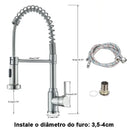 Torneira de Cozinha 360° Giratória com Spray Retrátil ✨ Aço Inox 304 — Flexível, Moderna e Multifuncional 💧🍽️
