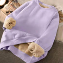 Moletom Feminino Oversized Peluciado de Inverno – Estampa Moderna, Forro Quentinho em Fleece e Máximo Conforto