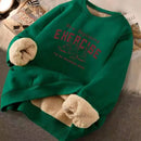 Moletom Feminino Oversized Peluciado de Inverno – Estampa Moderna, Forro Quentinho em Fleece e Máximo Conforto