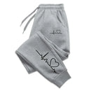 Calça Feminina Jogger Coração Estampado | Moletom Casual Premium Confortável e Quente para Academia, Passeio e Dia a Dia