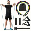 Kit 11 Peças, Faixas Elásticas de Resistência Fitness com Pegadores