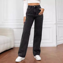 Calça Jeans Feminina Wide Leg Cintura Alta