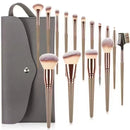 Kit Profissional com 15 Pincéis de Maquiagem ✨ Pincéis para Base, Blush, Contorno, Sombras, Corretivo e Pó — Acabamento Perfeito