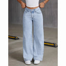 Calça Jeans Feminina Wide Leg Cintura Alta
