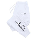 Calça Feminina Jogger Coração Estampado | Moletom Casual Premium Confortável e Quente para Academia, Passeio e Dia a Dia