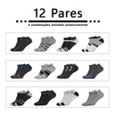 Kit com 12 Pares de Meias Masculinas em Algodão