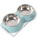 Comedouro Duplo Premium em Aço Inoxidável para Cães e Gatos