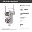 Câmera de Segurança Wi-Fi Dual Lens 2MP – Visão Noturna, Rastreamento Humano por IA e Monitoramento 360° IP66 para Casa e Empresa