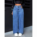 Calça Jeans Feminina Wide Leg Cintura Alta