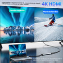 Hub USB-C 7 em 1 – HDMI 4K, Leitor SD/TF e 3 Portas USB | Adaptador Multifuncional para Notebook e MacBook