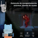 Câmera de Segurança Wi-Fi Dual Lens 2MP – Visão Noturna, Rastreamento Humano por IA e Monitoramento 360° IP66 para Casa e Empresa