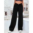 Calça Jeans Feminina Wide Leg Cintura Alta