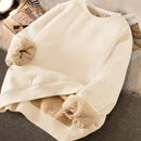 Moletom Feminino Oversized Peluciado de Inverno – Estampa Moderna, Forro Quentinho em Fleece e Máximo Conforto