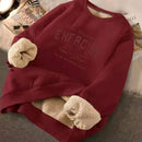 Moletom Feminino Oversized Peluciado de Inverno – Estampa Moderna, Forro Quentinho em Fleece e Máximo Conforto