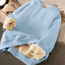 Moletom Feminino Oversized Peluciado de Inverno – Estampa Moderna, Forro Quentinho em Fleece e Máximo Conforto