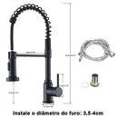 Torneira de Cozinha 360° Giratória com Spray Retrátil ✨ Aço Inox 304 — Flexível, Moderna e Multifuncional 💧🍽️