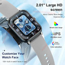 Smartwatch 2026 com Tela Colorida 2,01” – Chamadas Bluetooth, Monitoramento Fitness | Compatível com Android e iOS | Unissex