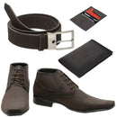 Kit Masculino Elegante – Bota Esportiva em Nobuck + Cinto e Carteira